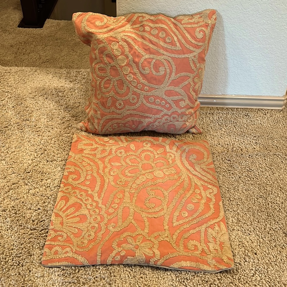 Embroidered Pottery Barn Pillow covers